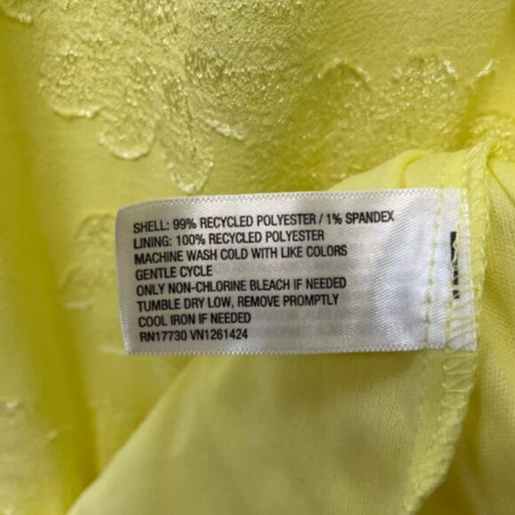 Wild Fable Women's Triangle Cup V-Neck Tiered Mini Yellow Ruffled Skirt Dress - Picture 2 of 6